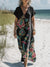 Women’s Vintage Flower Art Print Pocket Cotton Dress Multicolor / S