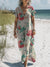Women’s Vintage Flower Art Print Pocket Cotton Dress Multicolor / S