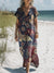 Women’s Vintage Flower Art Print Pocket Cotton Dress Multicolor / S