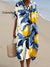 Women’s Vintage Flower Lemon Art Print Flowy Dress Multicolor / S