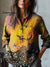 Women’s Vintage Flowers And Birds Art Print Casual Cotton Linen Shirt Multicolor / S