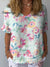 Women’s Vintage Flowers Art Print Casual Cotton And Linen Shirt Multicolor / S