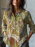 Women’s Vintage Flowers Art Print Casual Cotton And Linen Shirt Multicolor / S