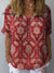 Women’s Vintage Flowers Art Print Casual Cotton And Linen Shirt Multicolor / S