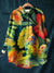 Women’s Vintage Flowers Art Print Casual Cotton And Linen Shirt Multicolor / S