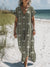 Women’s Vintage Flowers Art Print Pocket Cotton Dress Multicolor / S