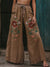 Women’s Vintage Flowers Art Printed Cotton And Linen Casual Pants Multicolor / S