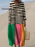 Women’s Vintage Geometric Line Art Print Cotton Dress Multicolor / S