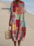 Women’s Vintage Geometric Pattern Art Print Flowy Dress Multicolor / S