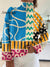 Women’s Vintage Geometric Pattern Art Print Knit Turtleneck Pullover Sweater Multicolor / S