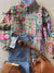 Women’s Vintage Geometric Pattern Art Print Knit Turtleneck Pullover Sweater Multicolor / S