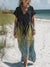 Women’s Vintage Gradient Art Print Pocket Cotton Dress Multicolor / S