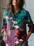 Women’s Vintage Lovely Fish Art Print Casual Cotton And Linen Shirt Multicolor / S