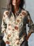 Women’s Vintage Lovely Flowers Art Print Casual Cotton And Linen Shirt Multicolor / S