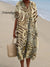 Women’s Vintage Lovely Leopard Art Print Flowy Cotton Dress Multicolor / S