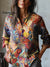 Women’s Vintage Lovely Phoenix Art Print Casual Cotton And Linen Shirt Multicolor / S