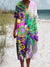 Women’s Vintage Mardi Gras Art Print Flowy Dress Multicolor / S
