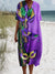 Women’s Vintage Mardi Gras Art Print Flowy Dress Multicolor / S