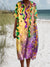 Women’s Vintage Mardi Gras Art Print Flowy Dress Multicolor / S