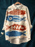 Women’s Vintage Ocean Fish Art Print Casual Cotton And Linen Shirt Multicolor / S