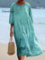 Women’s Vintage Ocean Turtle Art Print Flowy Cotton Crew Neck Dress Multicolor / S