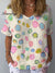 Women’s Vintage Polka Dots Art Print Casual Cotton And Linen Shirt Multicolor / S