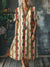 Women’s Vintage Ripple Art Print Pocket Cotton Dress Multicolor / S
