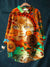 Women’s Vintage Sun Flowers Art Print Casual Cotton And Linen Shirt Multicolor / S
