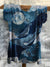 Women’s Vintage Whale Art Print Casual Cotton And Linen Shirt Multicolor / S